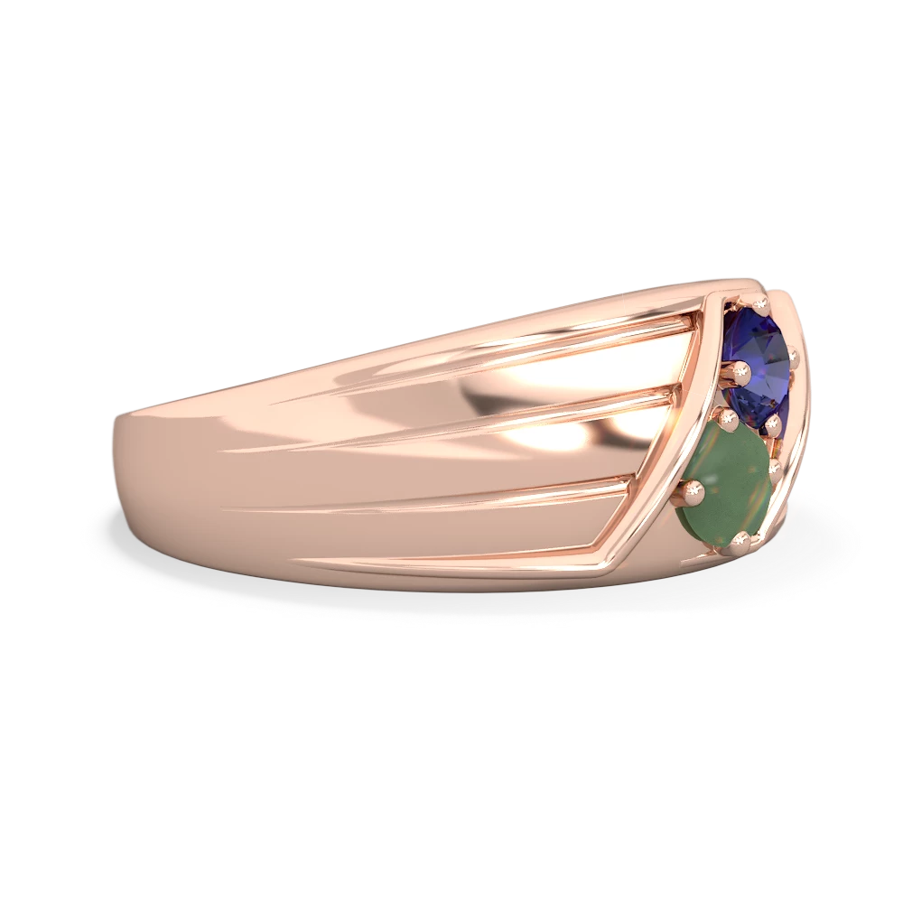 Lab Sapphire Men's Streamline 14K Rose Gold ring R0460