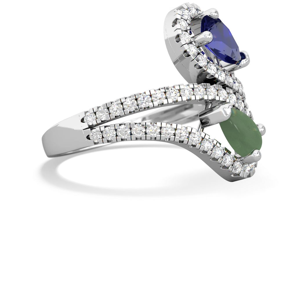 Lab Sapphire Diamond Dazzler 14K White Gold ring R3000