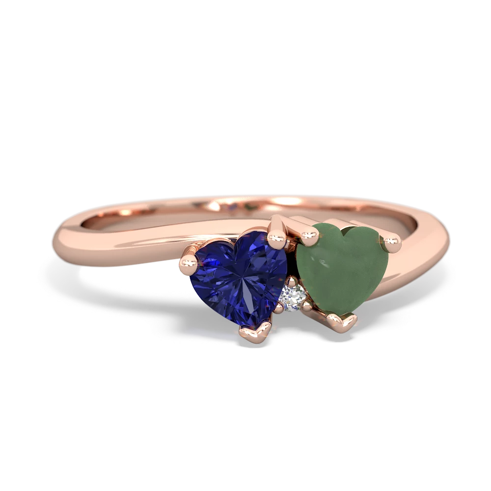 Lab Sapphire Sweethearts 14K Rose Gold ring R5260