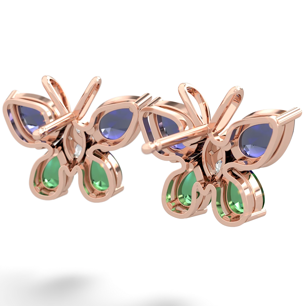 Lab Sapphire Butterfly 14K Rose Gold earrings E2215