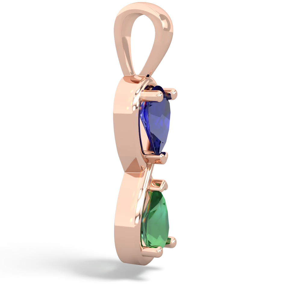 Lab Sapphire Infinity 14K Rose Gold pendant P5050