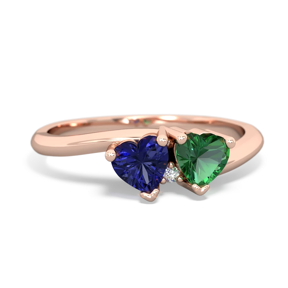 Lab Sapphire Sweethearts 14K Rose Gold ring R5260