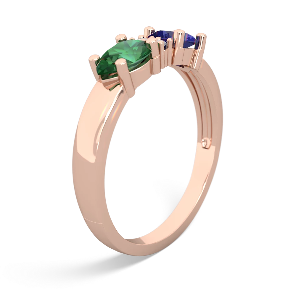 Lab Sapphire Pear Bowtie 14K Rose Gold ring R0865