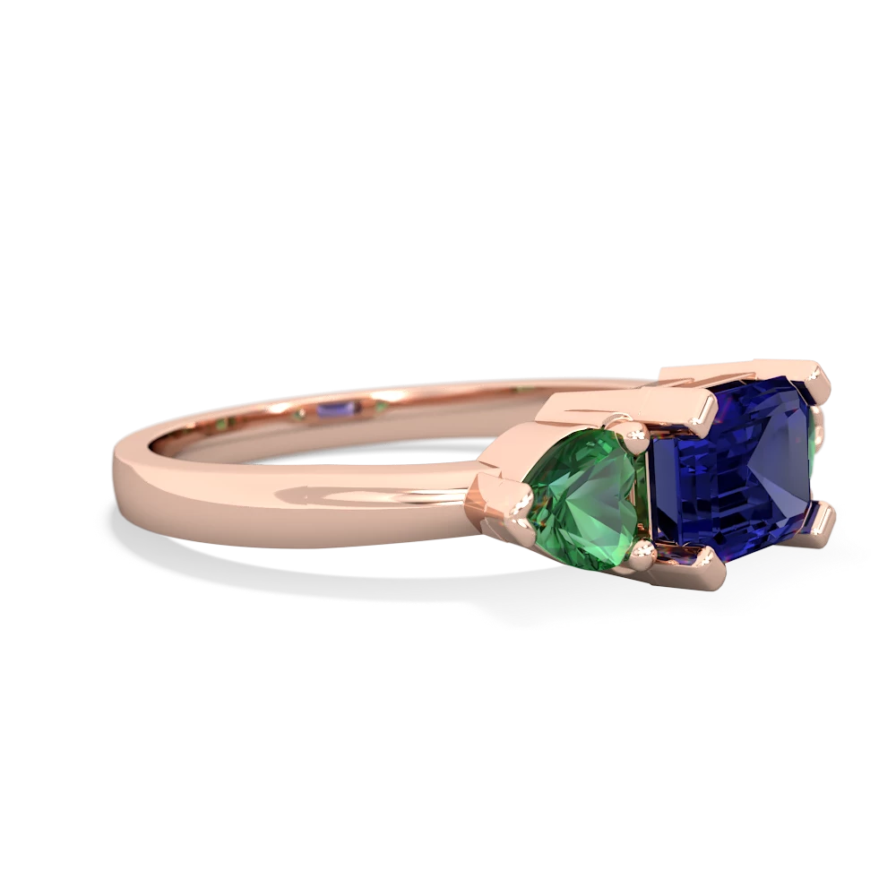 Lab Sapphire Three Stone 14K Rose Gold ring R5235