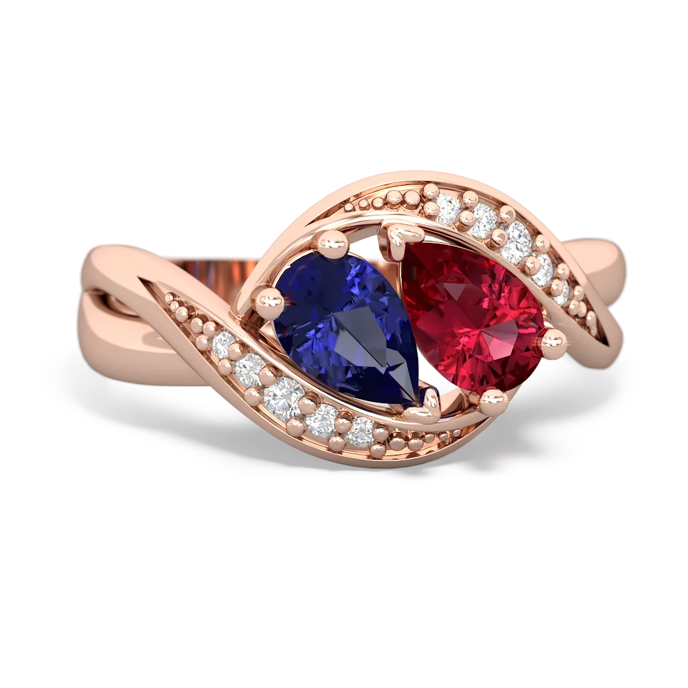 Lab Sapphire Summer Winds 14K Rose Gold ring R5342