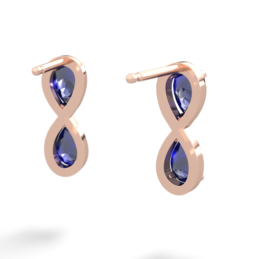 Lab Sapphire Infinity 14K Rose Gold earrings E5050