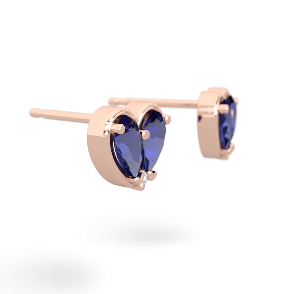 Lab Sapphire 'Our Heart' 14K Rose Gold earrings E5072