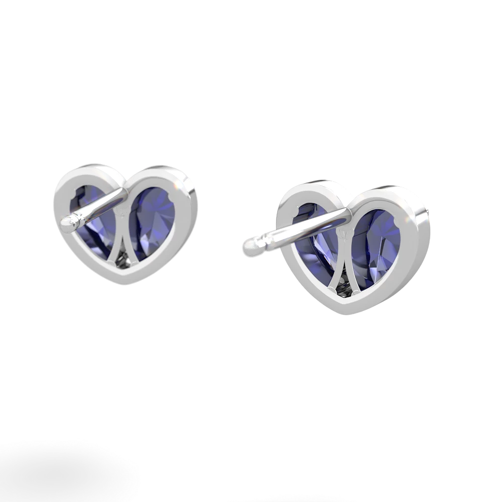Lab Sapphire 'Our Heart' 14K White Gold earrings E5072