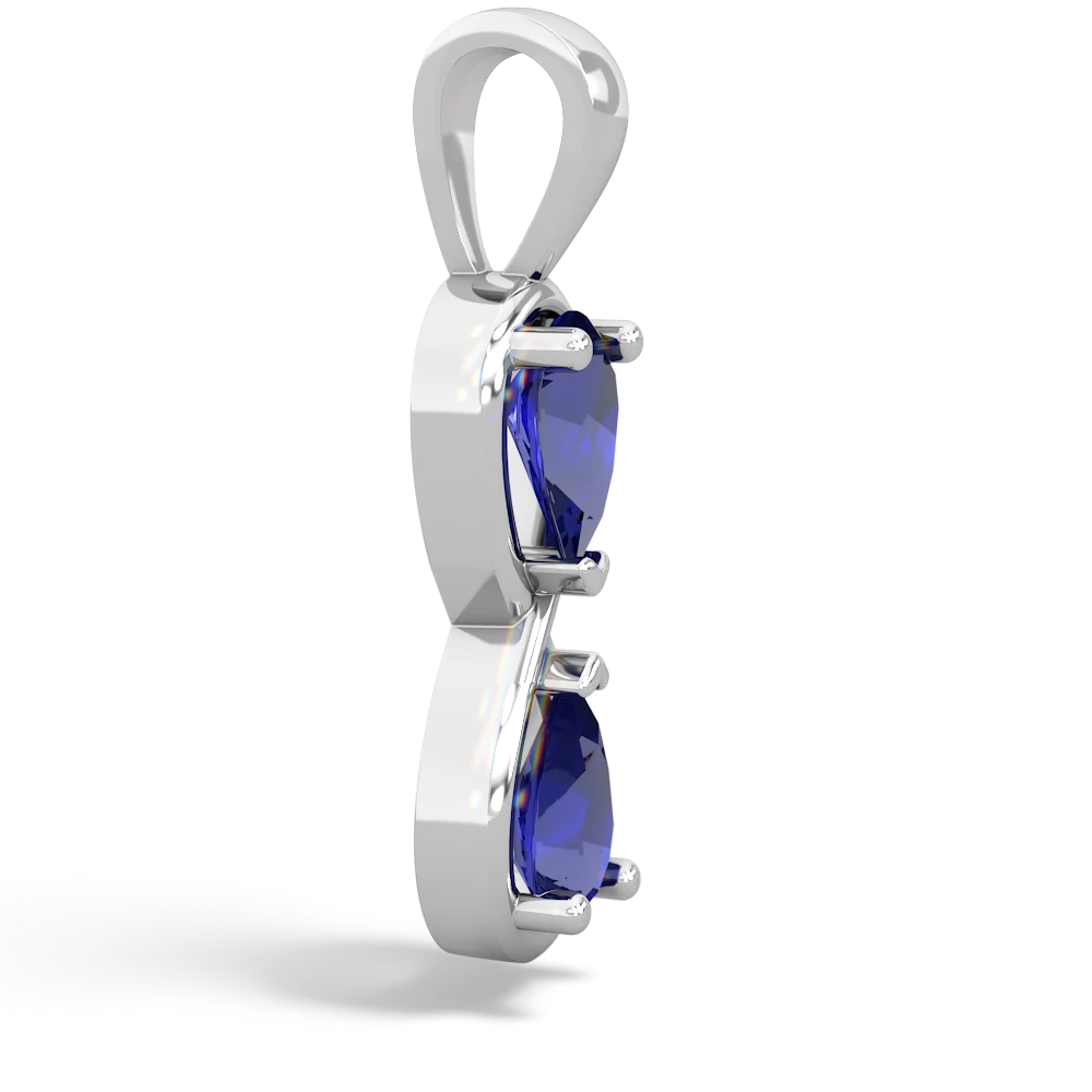 Lab Sapphire Infinity 14K White Gold pendant P5050