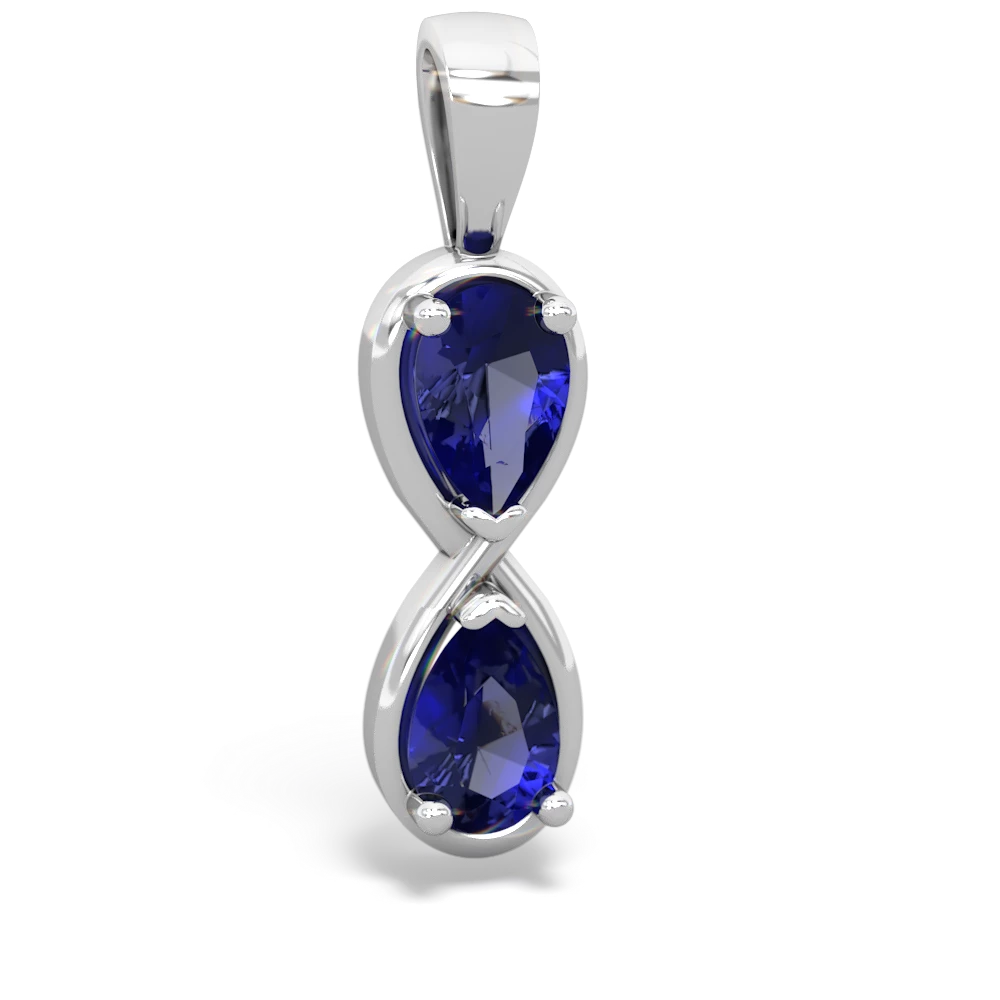 Lab Sapphire Infinity 14K White Gold pendant P5050