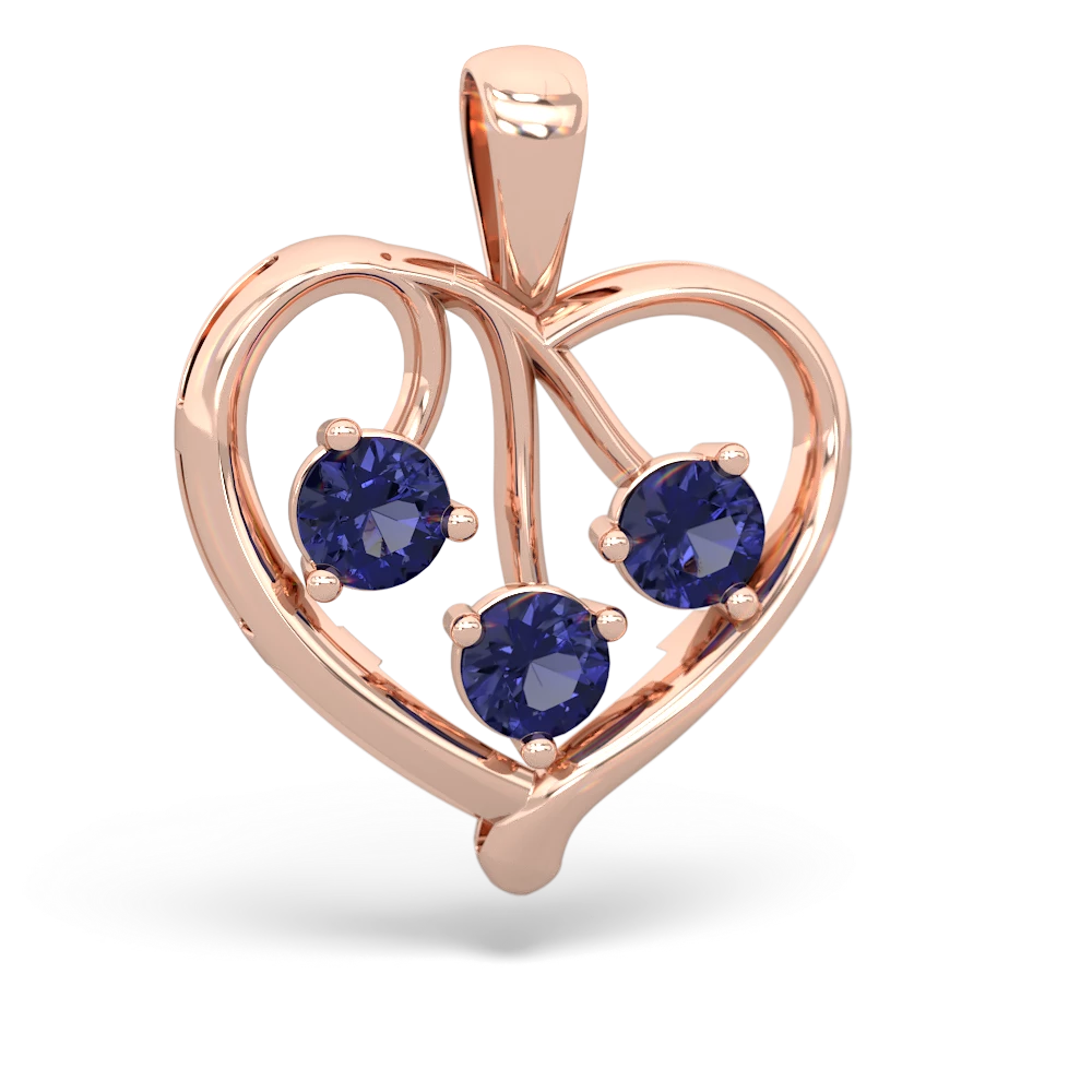 Tanzanite Glowing Heart 14K Rose Gold pendant P2233