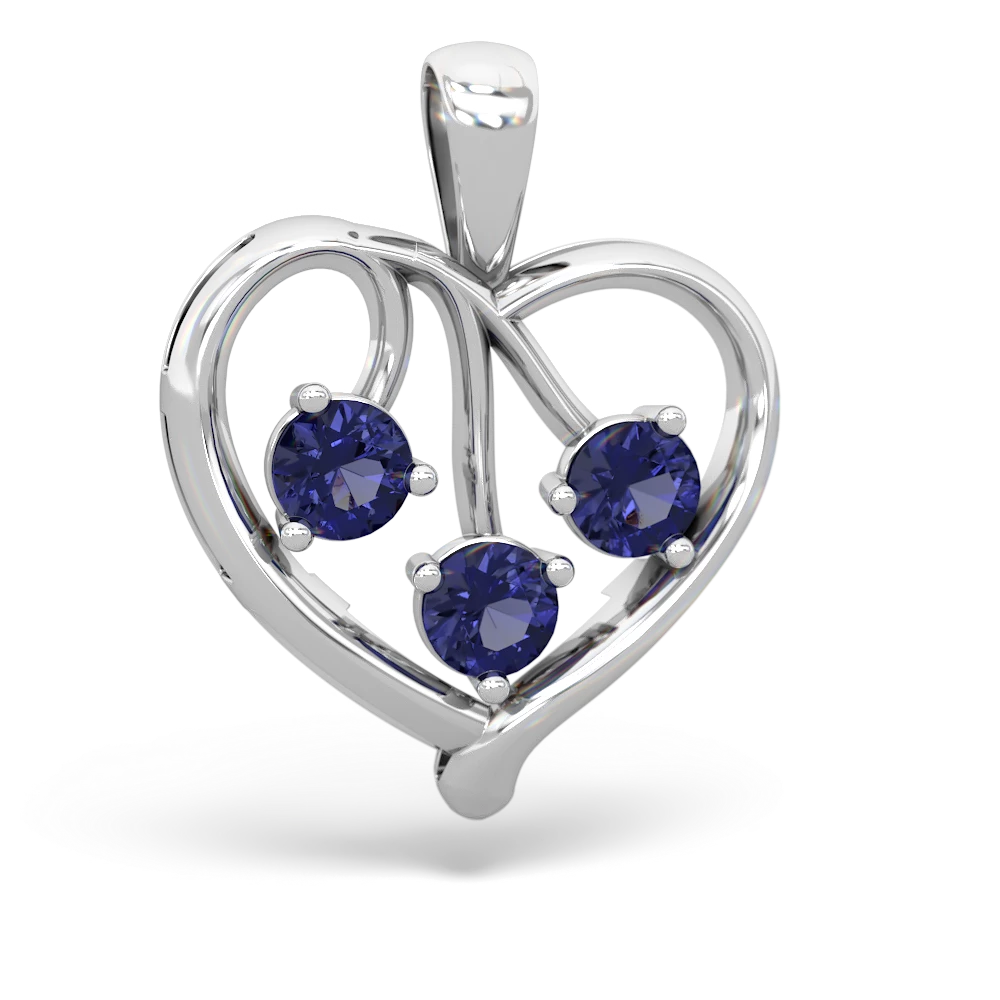 London Topaz Glowing Heart 14K White Gold pendant P2233