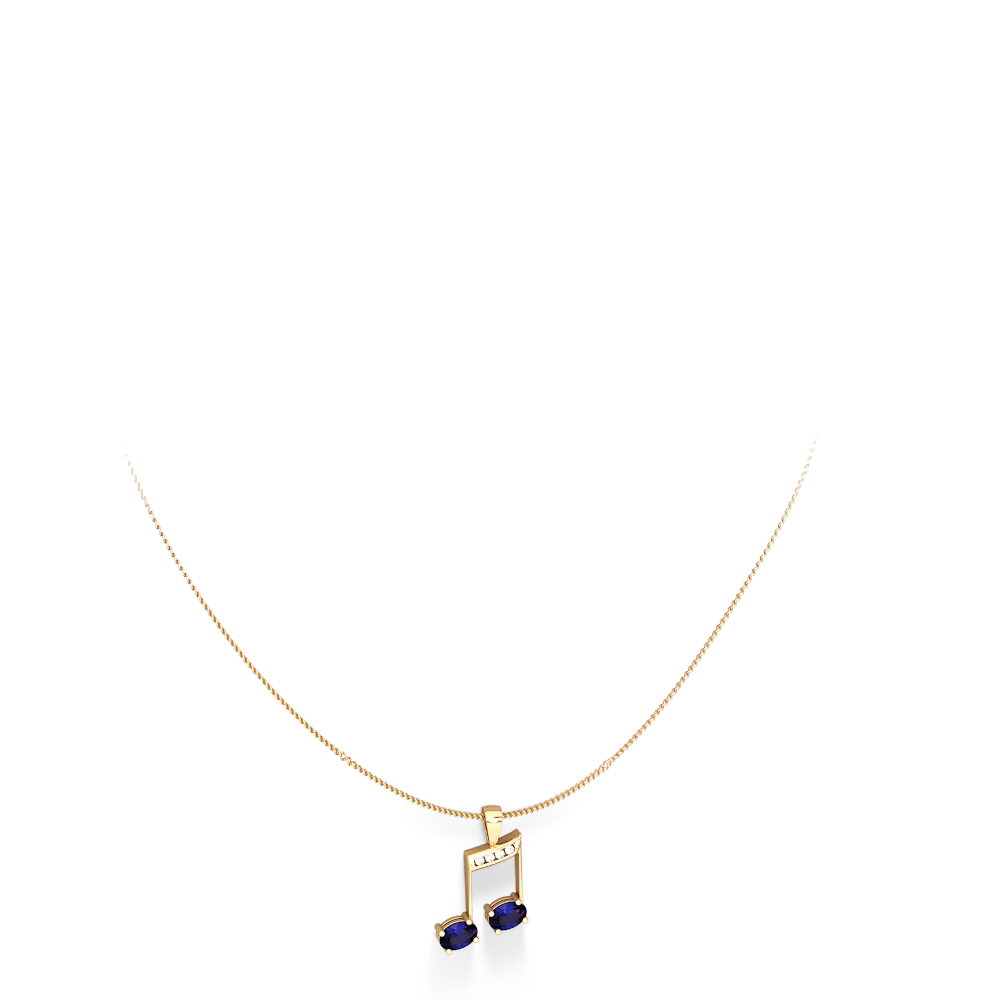 Lab Sapphire Color Of Music 14K Yellow Gold pendant P3334