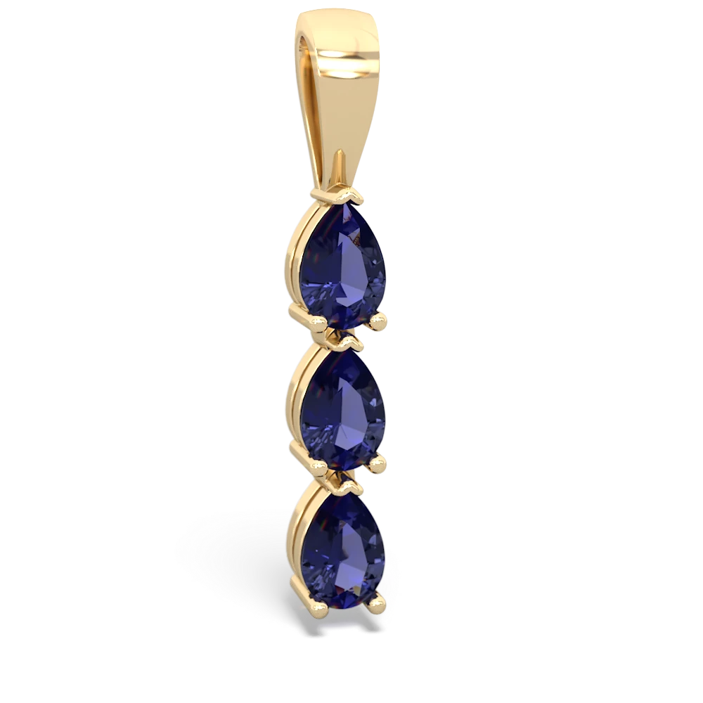 Sapphire Dew Drops 14K Yellow Gold pendant P2251