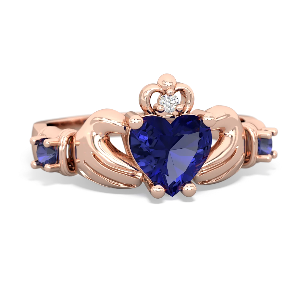 Blue Topaz Claddagh Keepsake 14K Rose Gold ring R5245