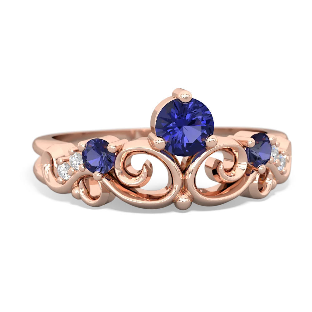 Lab Ruby Crown Keepsake 14K Rose Gold ring R5740