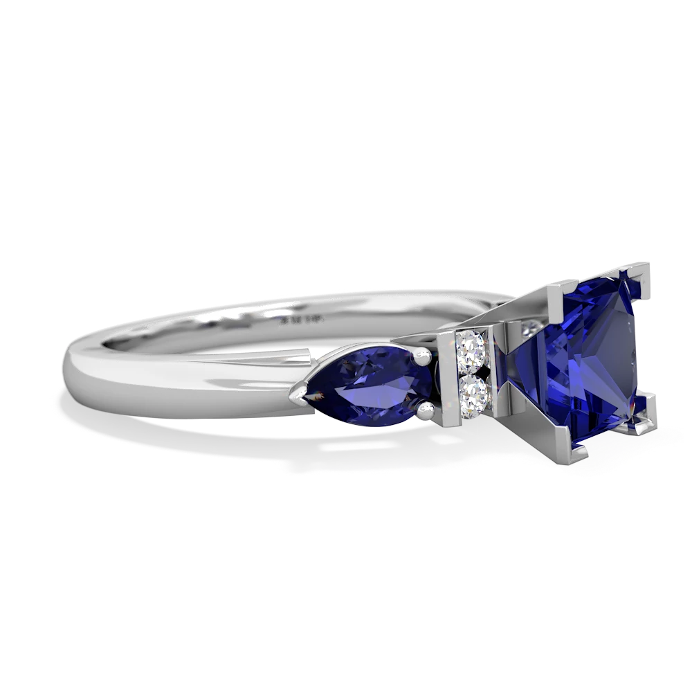 Amethyst 6Mm Princess Eternal Embrace Engagement 14K White Gold ring C2002