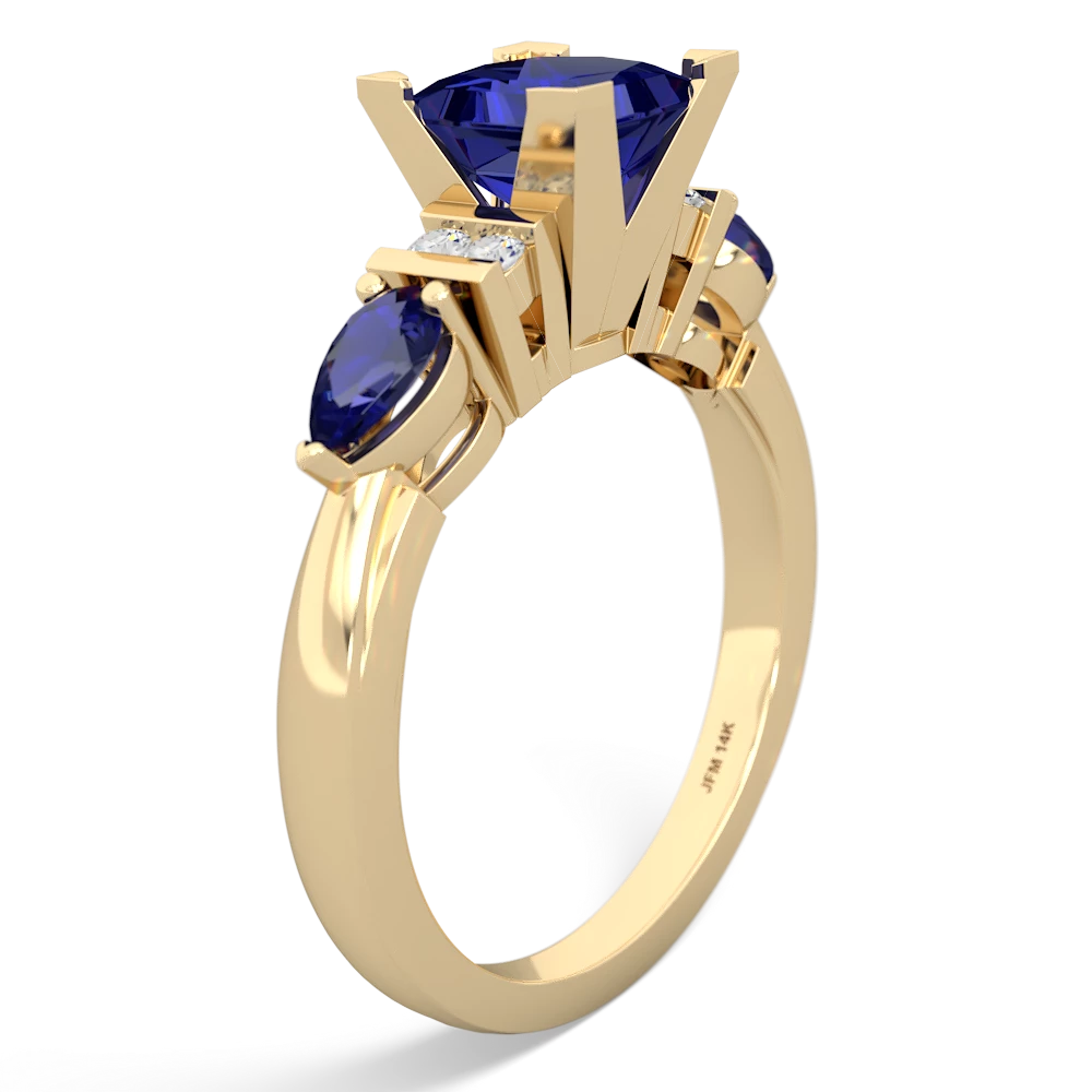 Peridot 6Mm Princess Eternal Embrace Engagement 14K Yellow Gold ring C2002