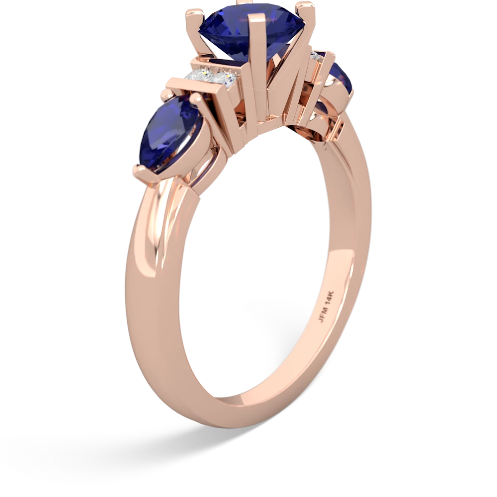 Tanzanite 6Mm Round Eternal Embrace Engagement 14K Rose Gold ring R2005