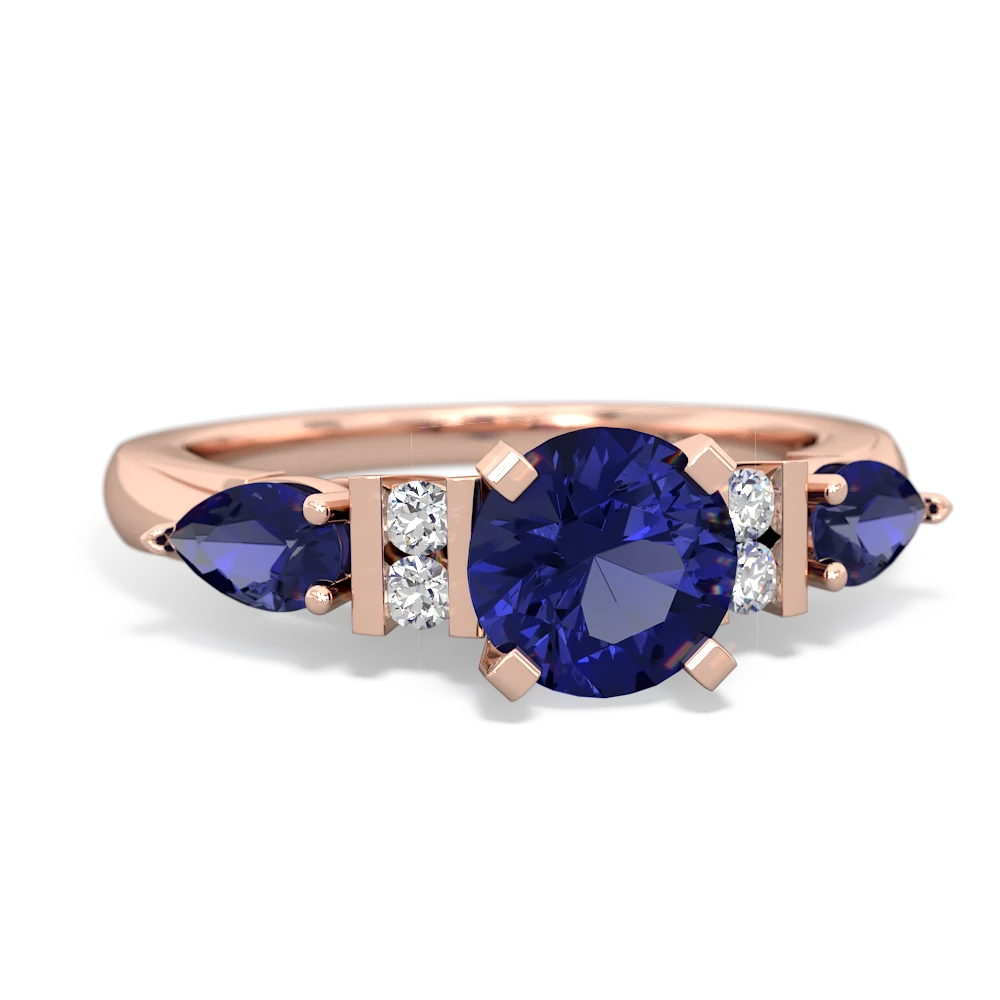 Emerald 6Mm Round Eternal Embrace Engagement 14K Rose Gold ring R2005