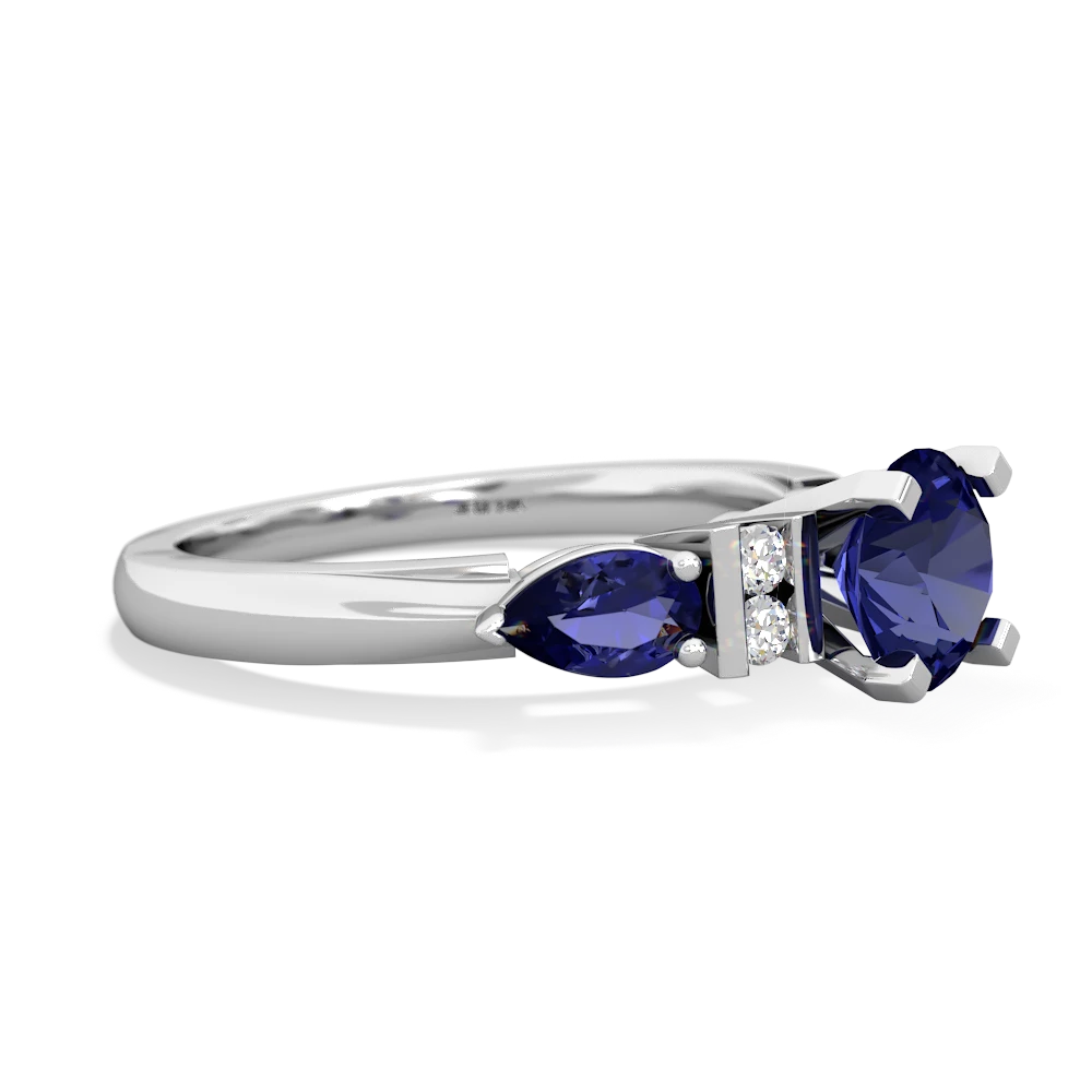 Alexandrite 6Mm Round Eternal Embrace Engagement 14K White Gold ring R2005