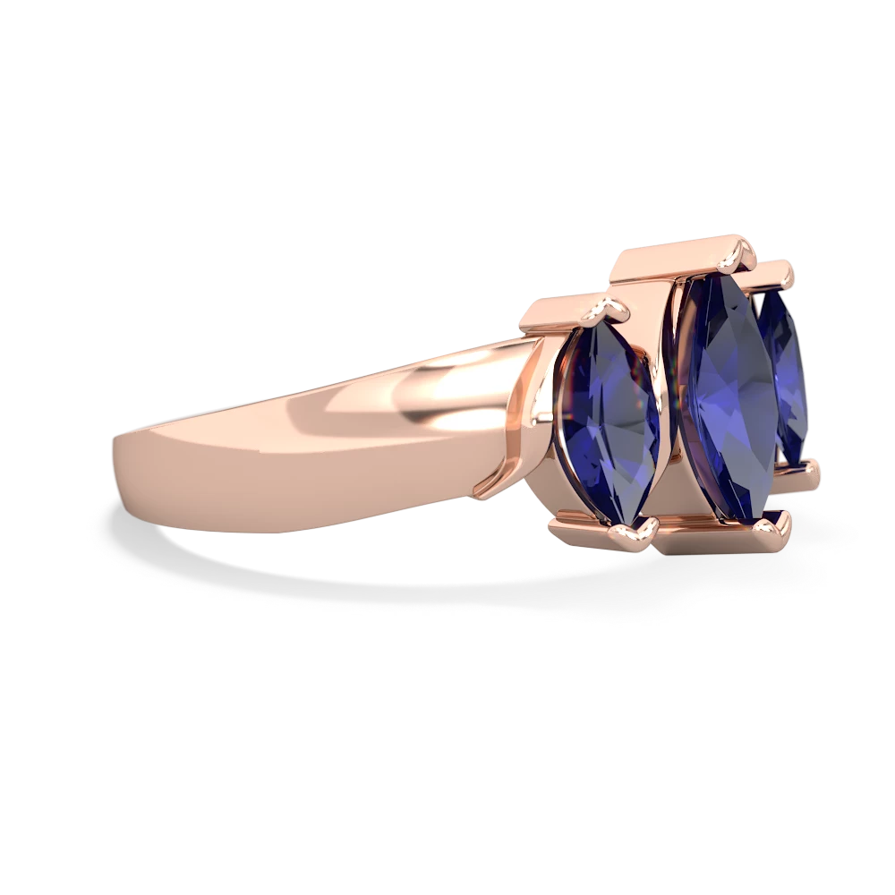 Sapphire Three Peeks 14K Rose Gold ring R2433