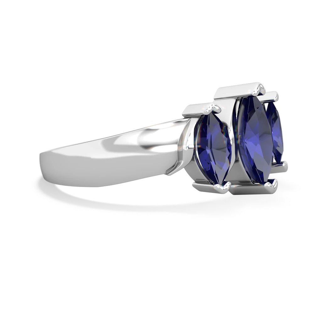 Amethyst Three Peeks 14K White Gold ring R2433