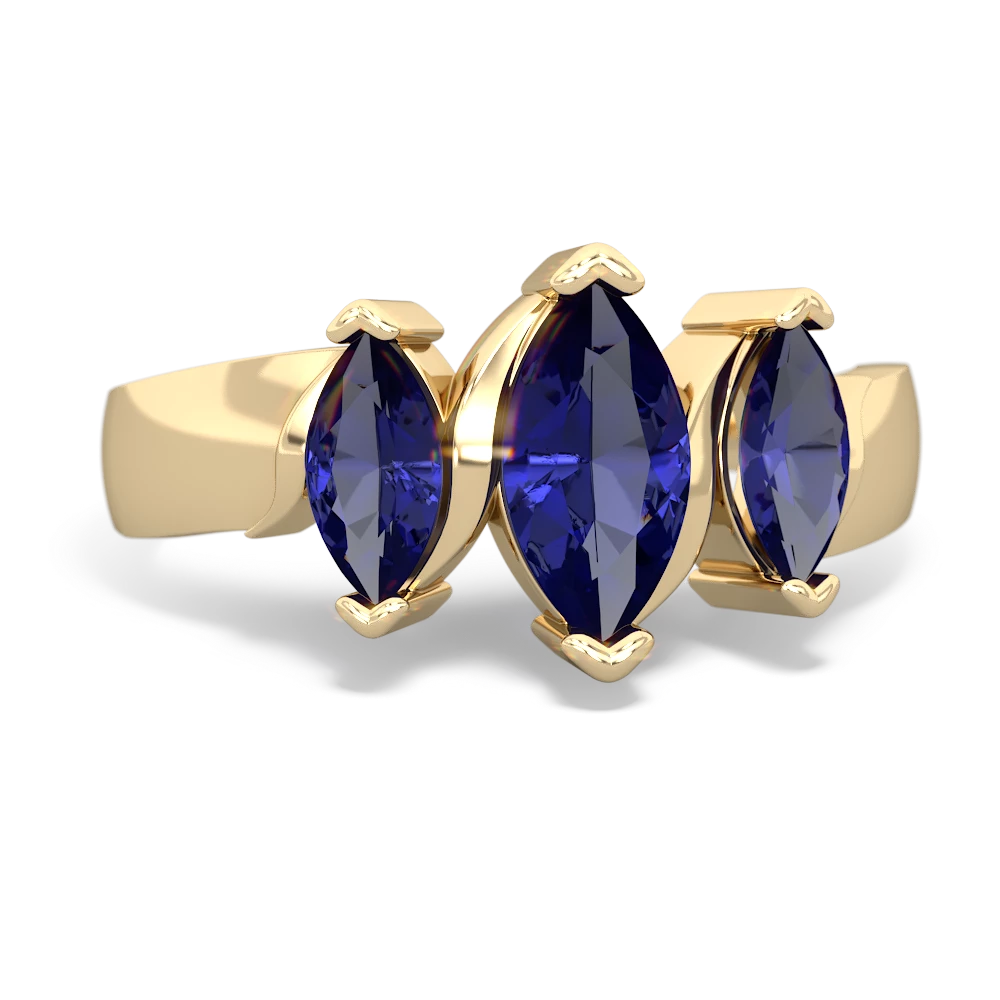 Amethyst Three Peeks 14K Yellow Gold ring R2433