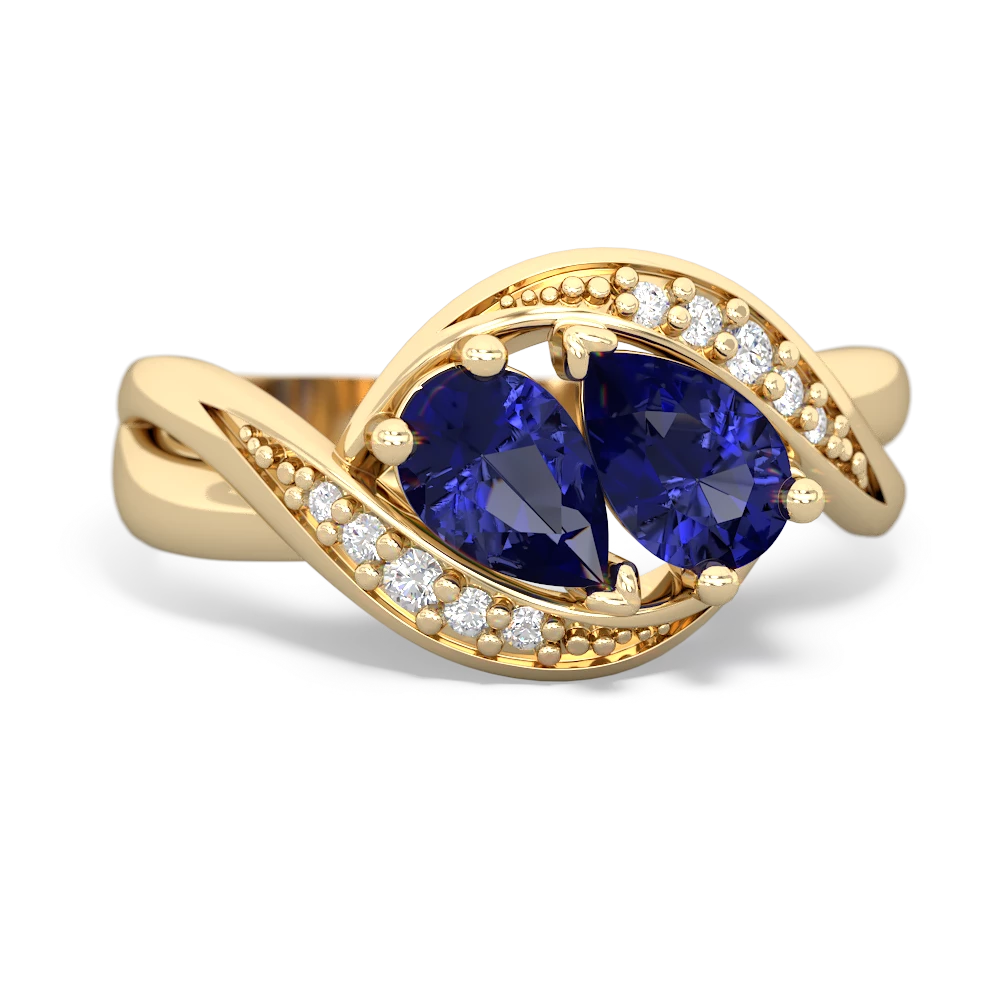 Lab Sapphire Summer Winds 14K Yellow Gold ring R5342