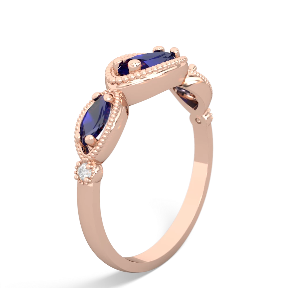 London Topaz Milgrain Marquise 14K Rose Gold ring R5700