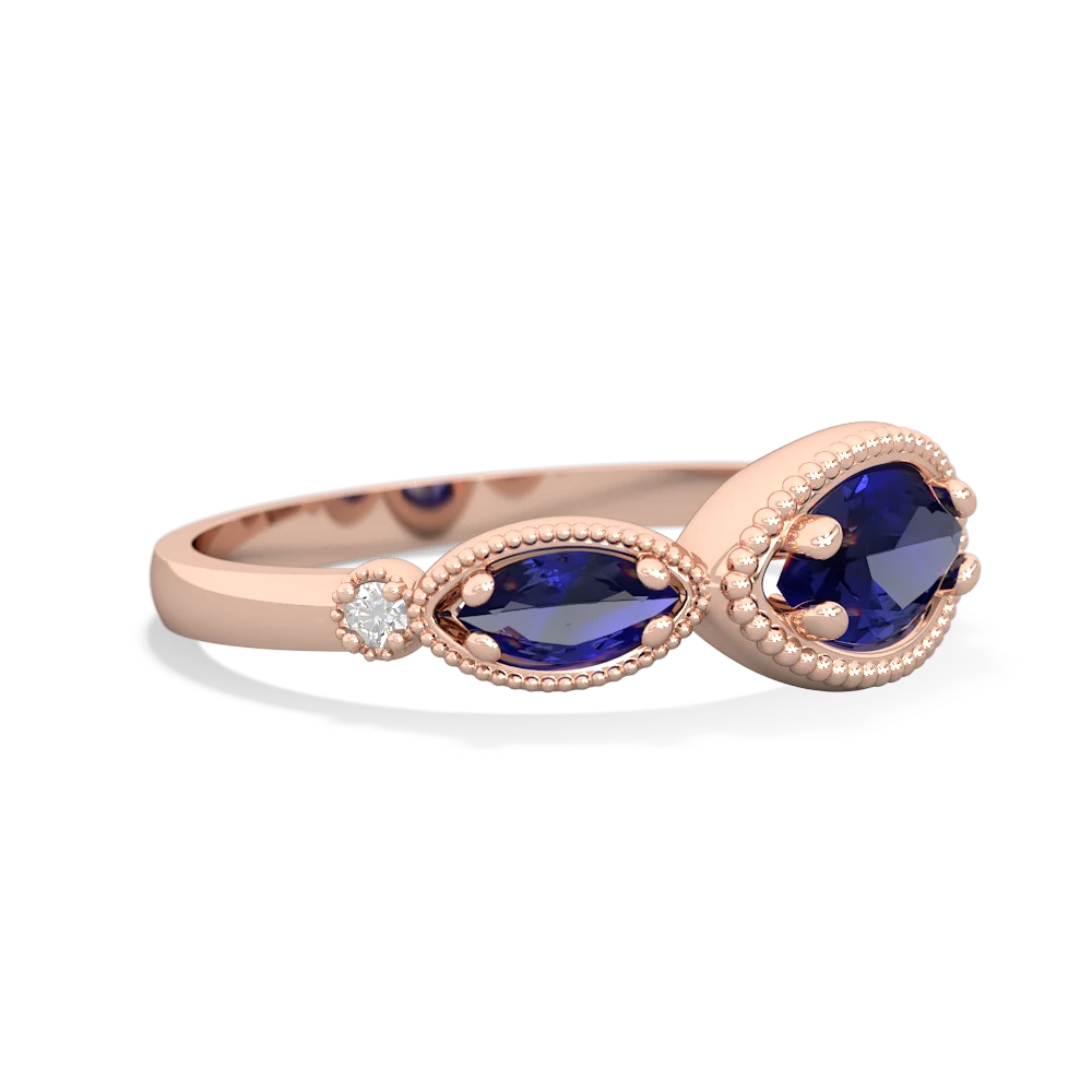 Tanzanite Milgrain Marquise 14K Rose Gold ring R5700