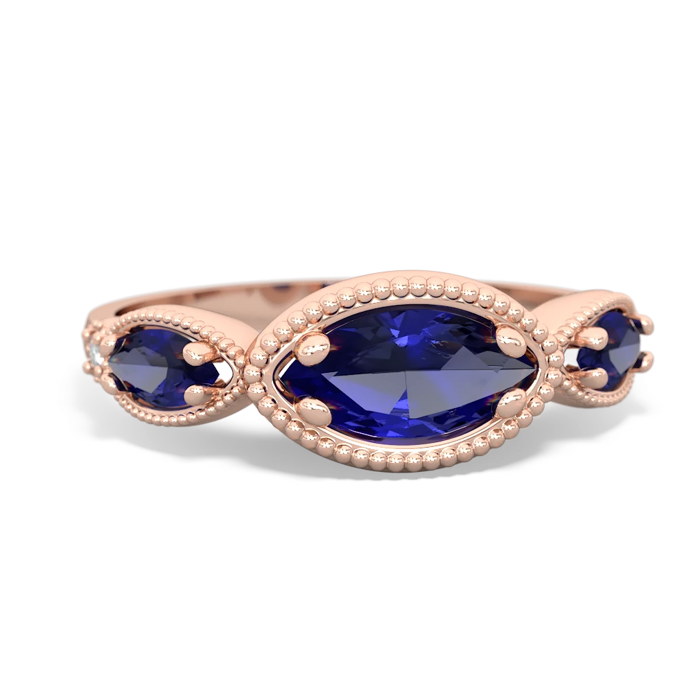 London Topaz Milgrain Marquise 14K Rose Gold ring R5700