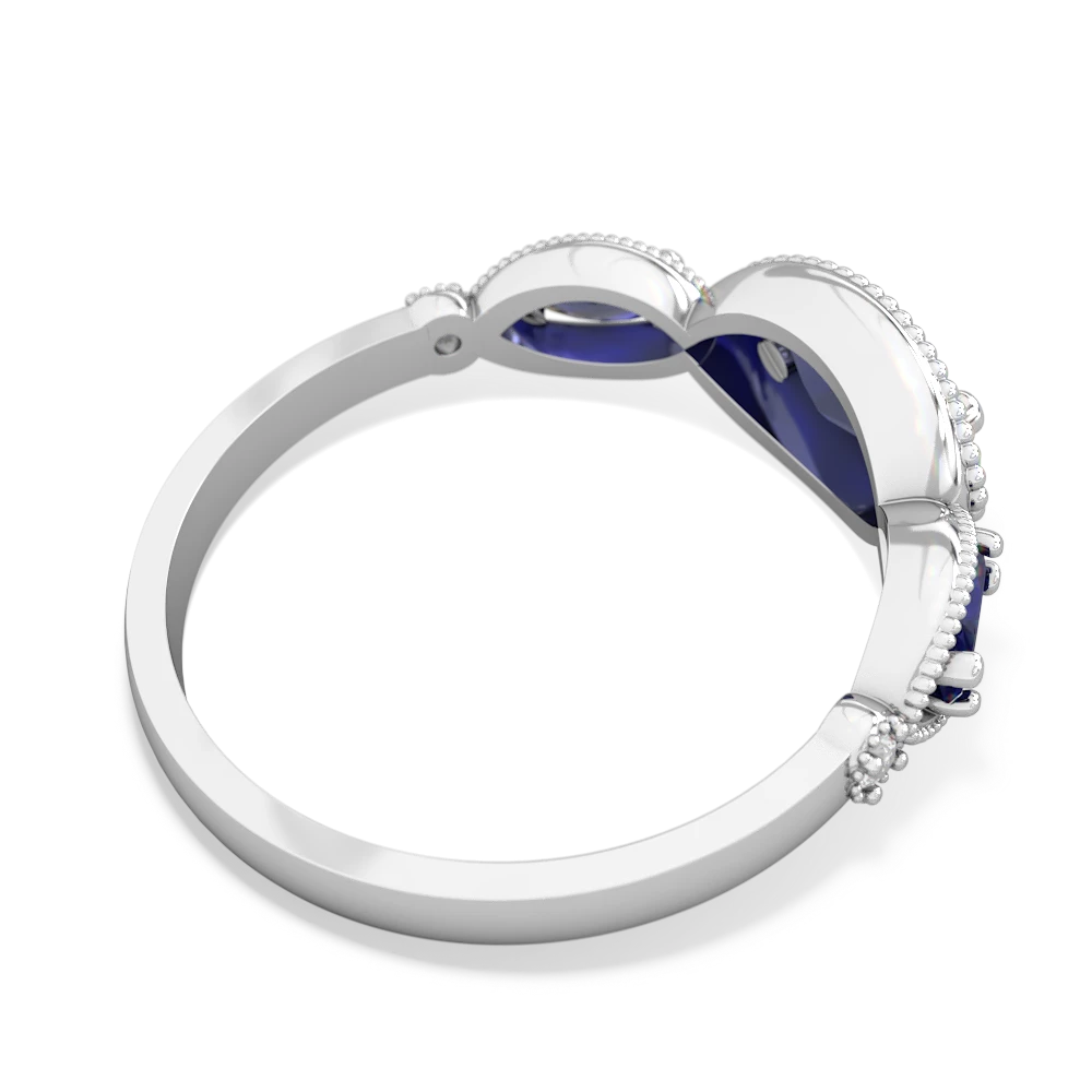 Tanzanite Milgrain Marquise 14K White Gold ring R5700