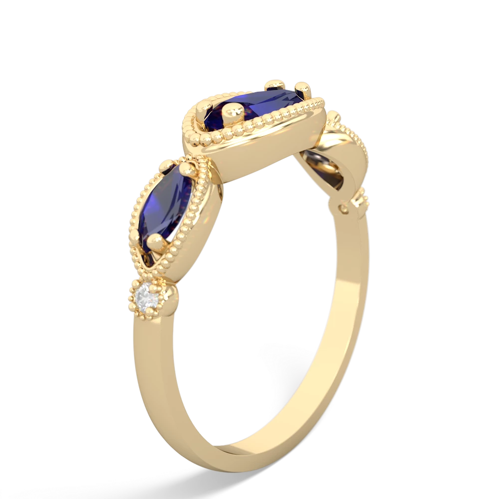 London Topaz Milgrain Marquise 14K Yellow Gold ring R5700