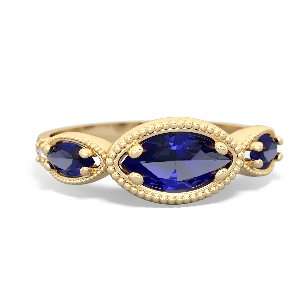 Tanzanite Milgrain Marquise 14K Yellow Gold ring R5700