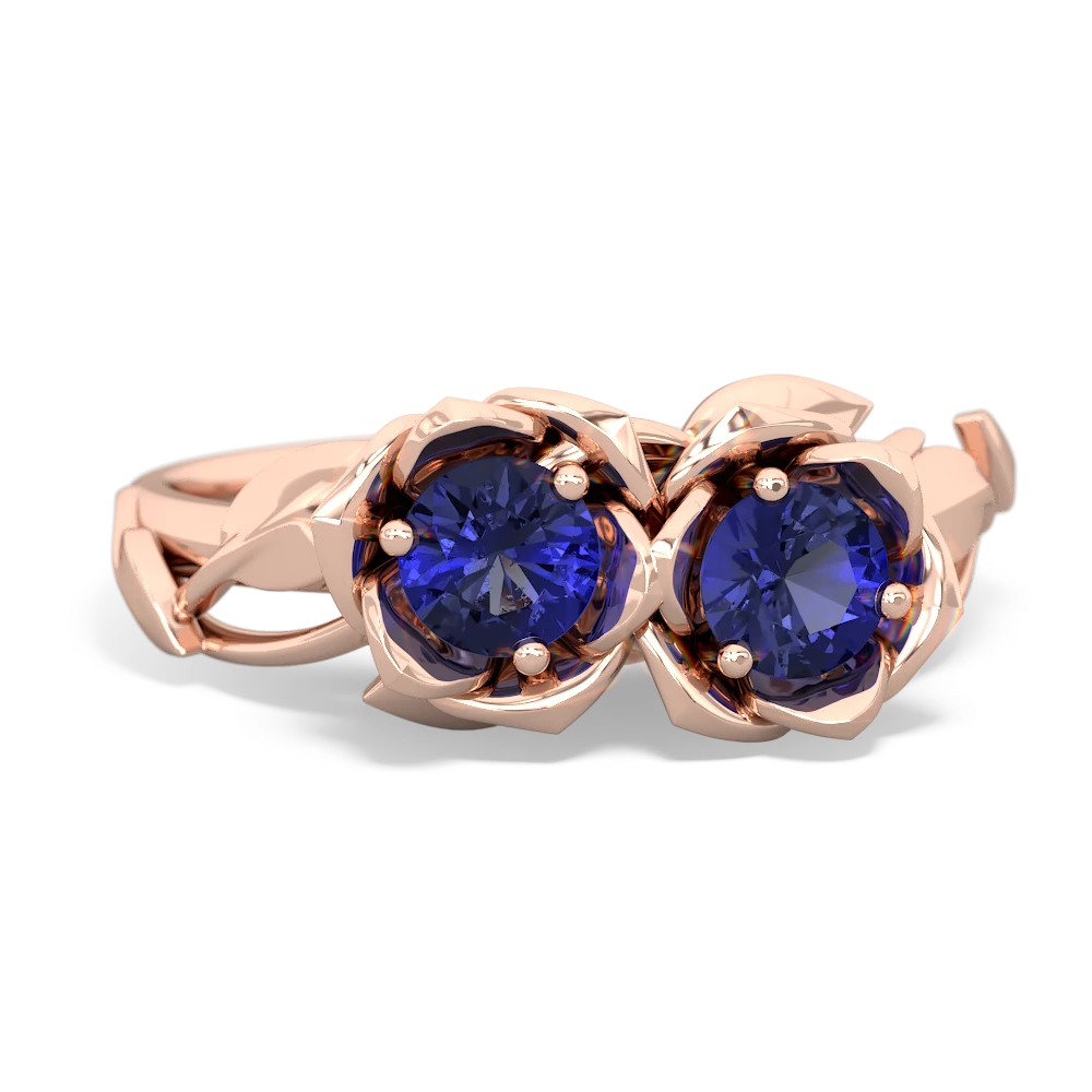 Lab Sapphire Rose Garden 14K Rose Gold ring R5510