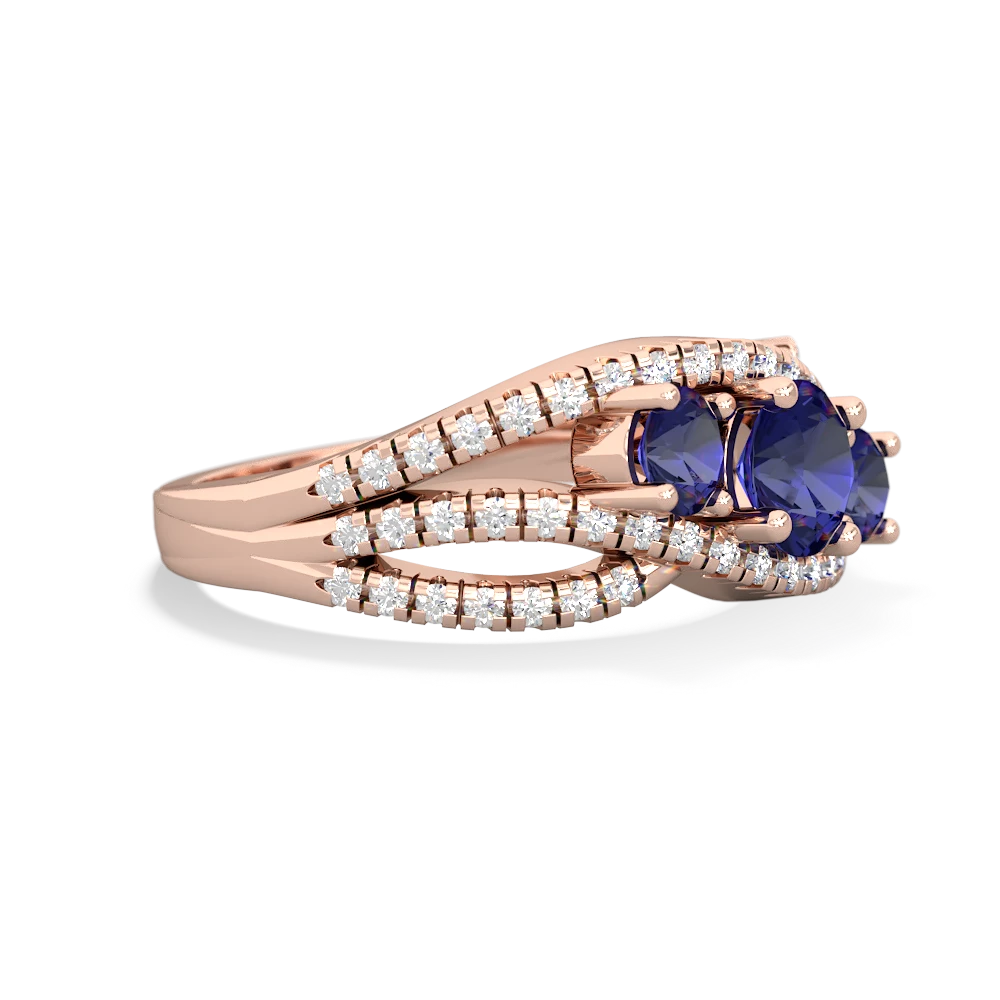 Tanzanite Three Stone Aurora 14K Rose Gold ring R3080