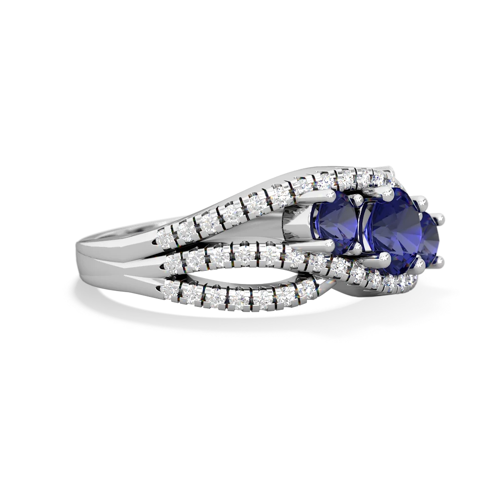 Tanzanite Three Stone Aurora 14K White Gold ring R3080