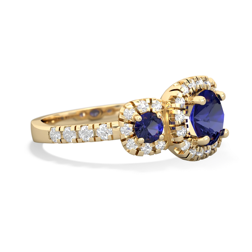 Tanzanite Regal Halo 14K Yellow Gold ring R5350