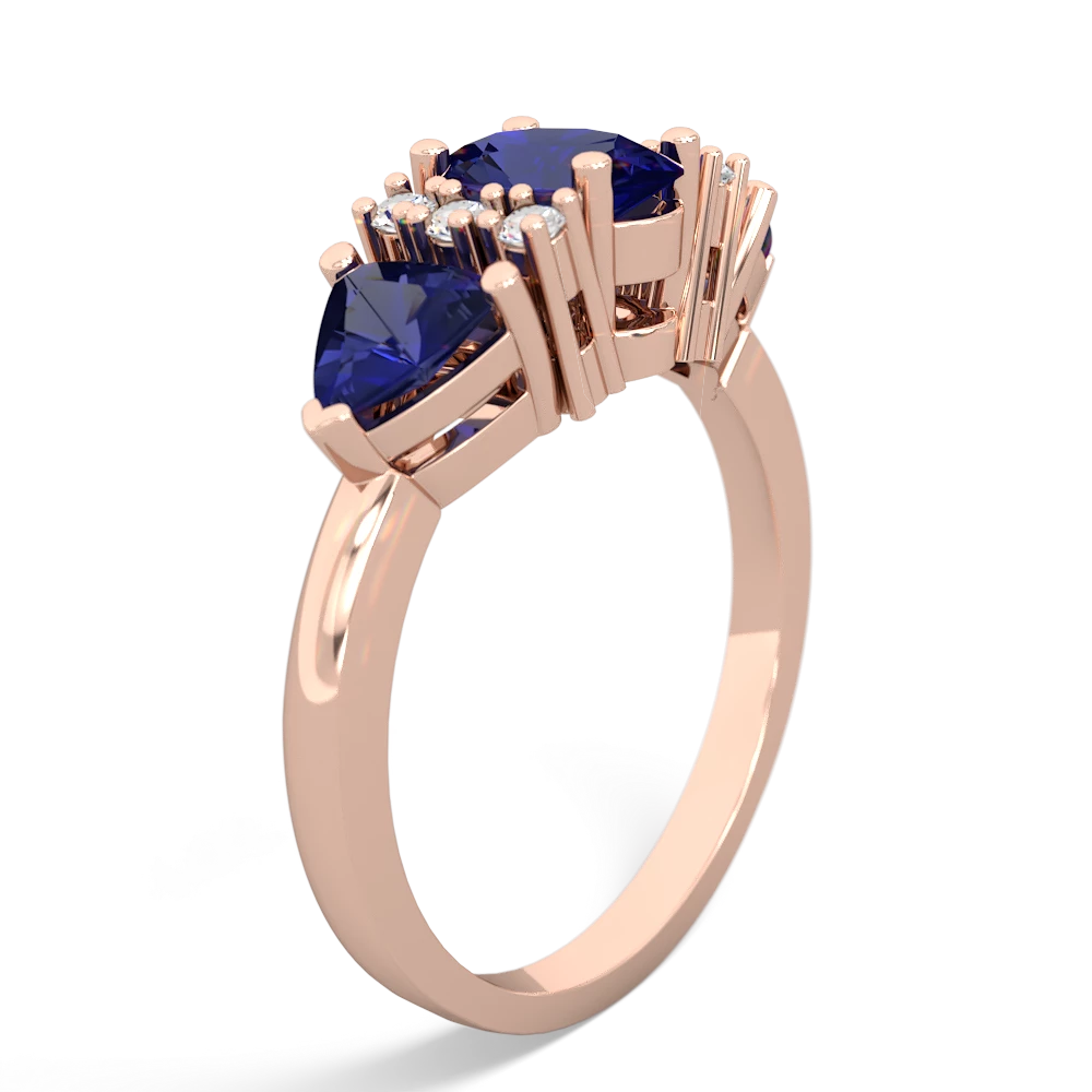 Tanzanite Antique Style Three Stone 14K Rose Gold ring R2186