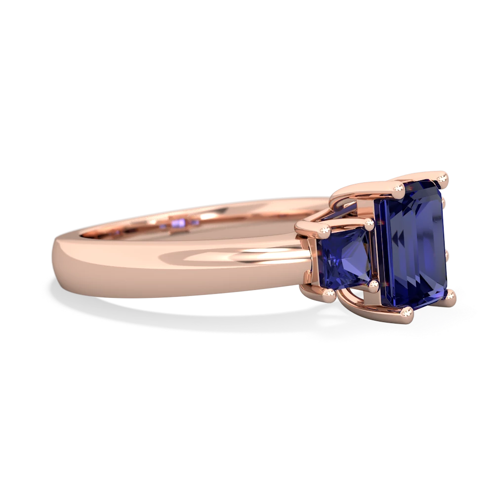 Onyx Three Stone Emerald-Cut Trellis 14K Rose Gold ring R4021