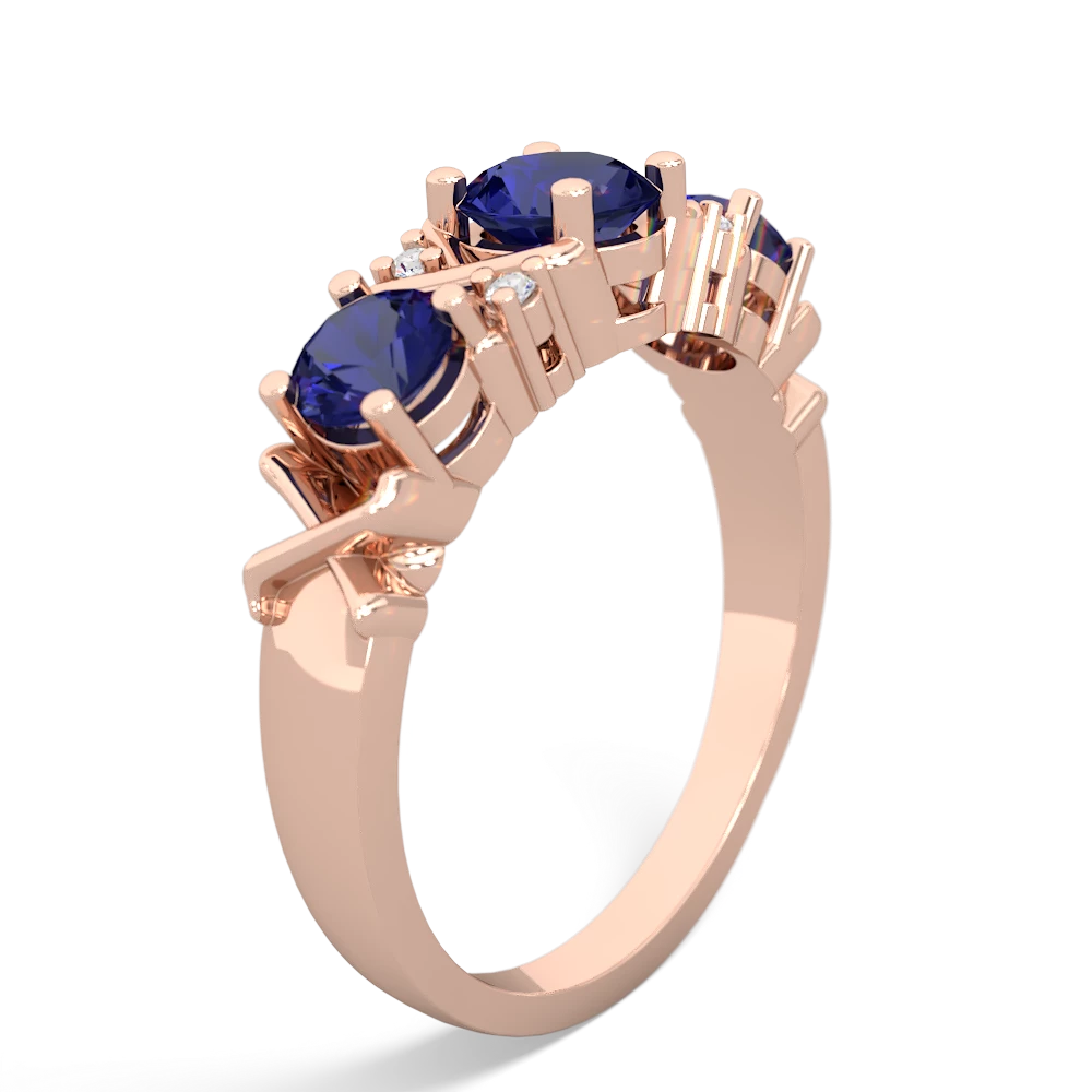 Sapphire Hugs And Kisses 14K Rose Gold ring R5016