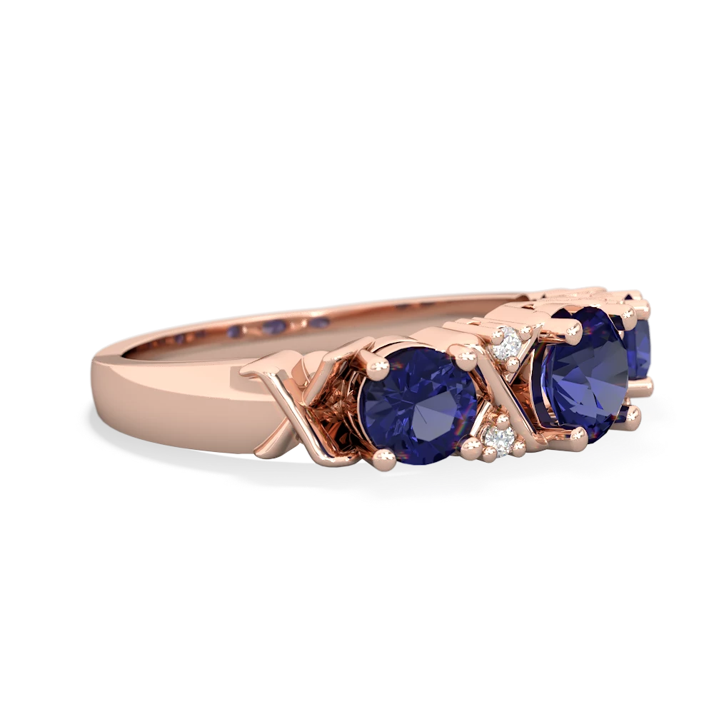 Sapphire Hugs And Kisses 14K Rose Gold ring R5016