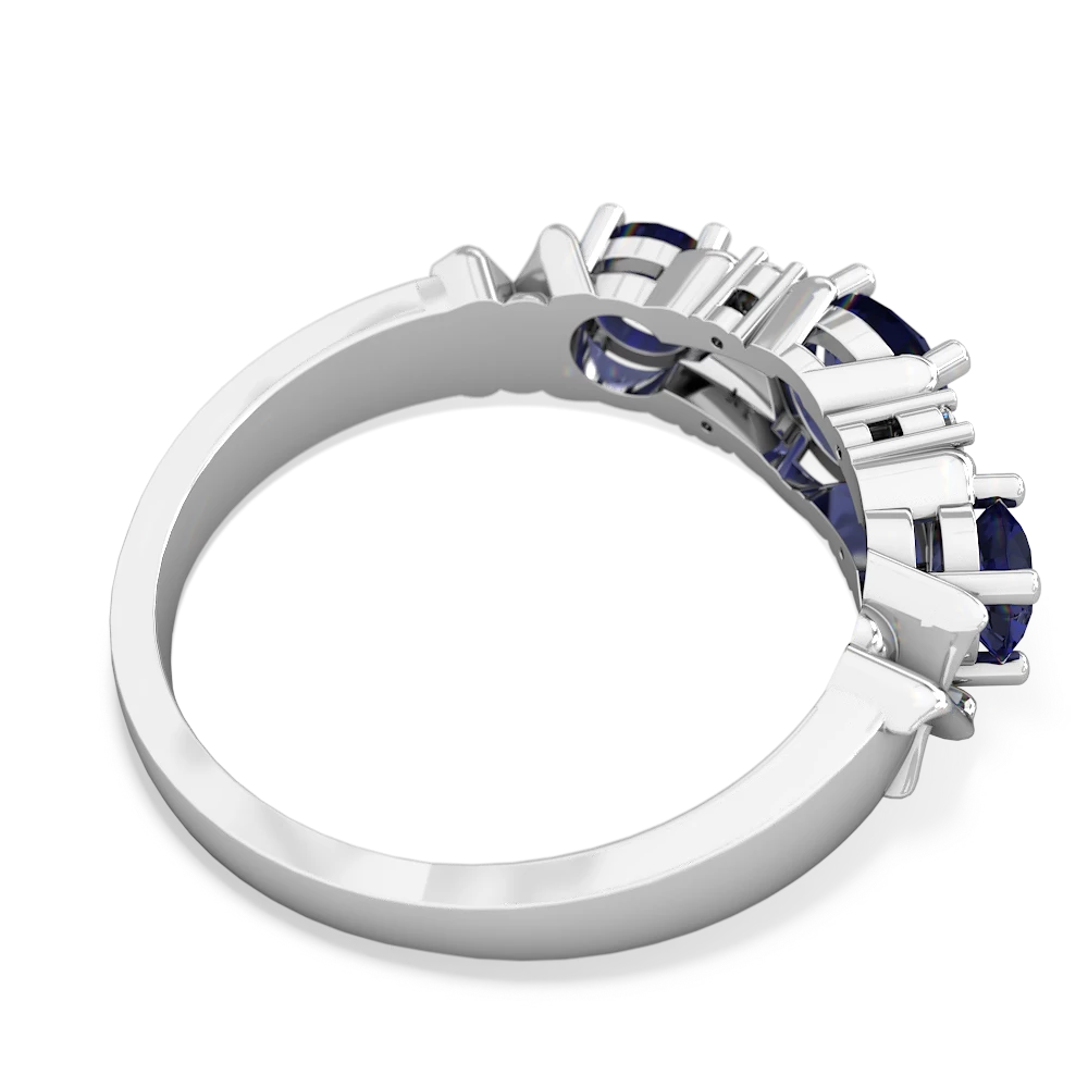 Lab Sapphire Hugs And Kisses 14K White Gold ring R5016