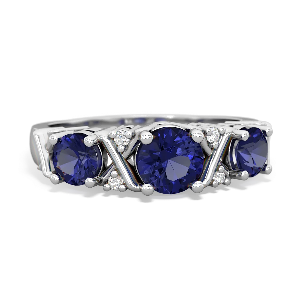 Tanzanite Hugs And Kisses 14K White Gold ring R5016