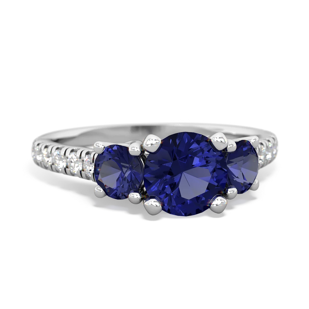 Tanzanite Pave Trellis 14K White Gold ring R5500