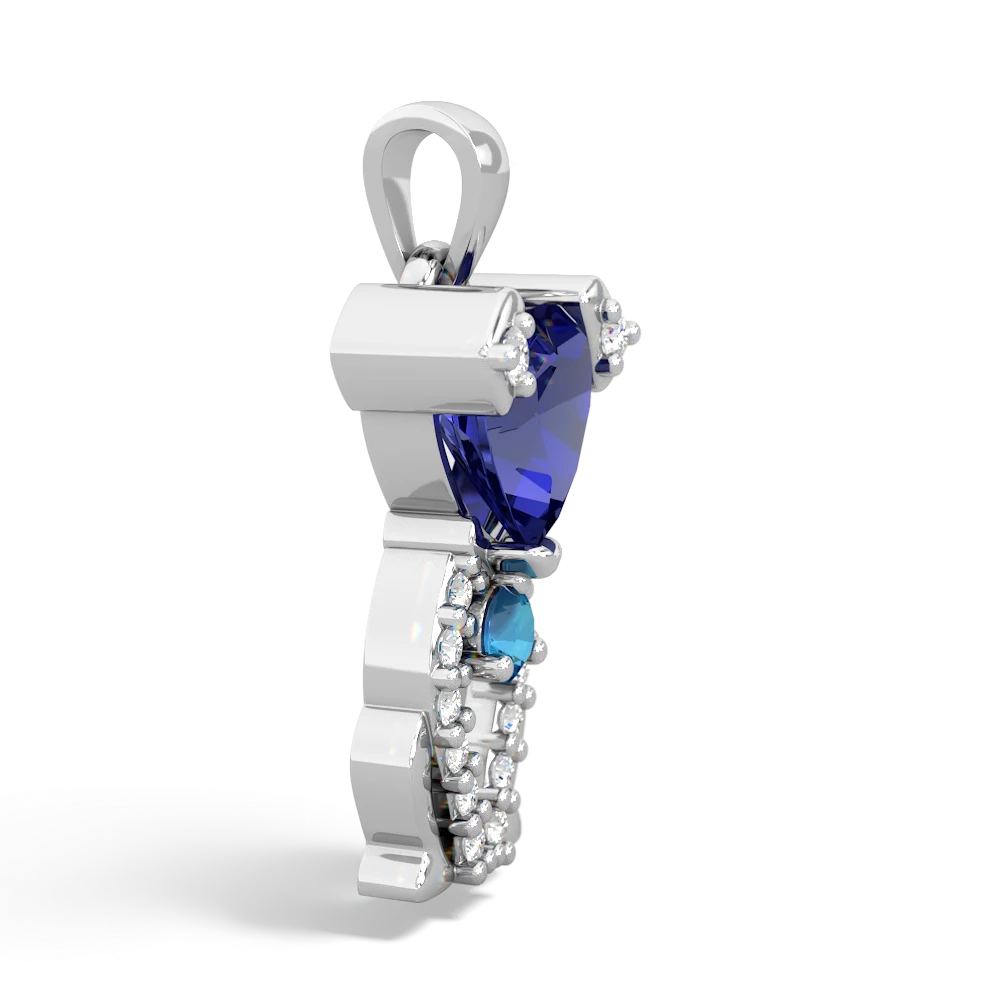 Lab Sapphire Puppy Love 14K White Gold pendant P5800