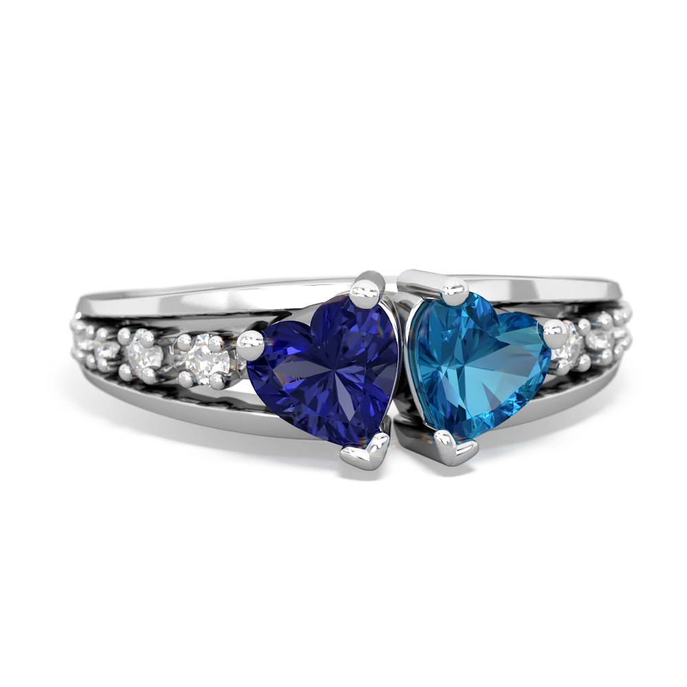 Amazon.com: PEORA Created Blue Sapphire Signature Heart Ring for Women 925  Sterling Silver, Large 6.50 Carats Heart Shape 11mm, Size 5: Clothing,  Shoes & Jewelry