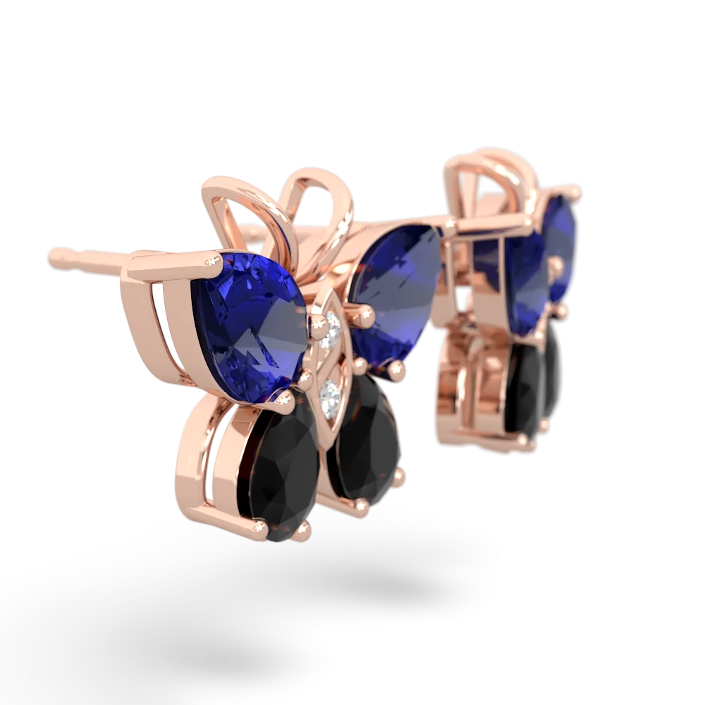 Lab Sapphire Butterfly 14K Rose Gold earrings E2215