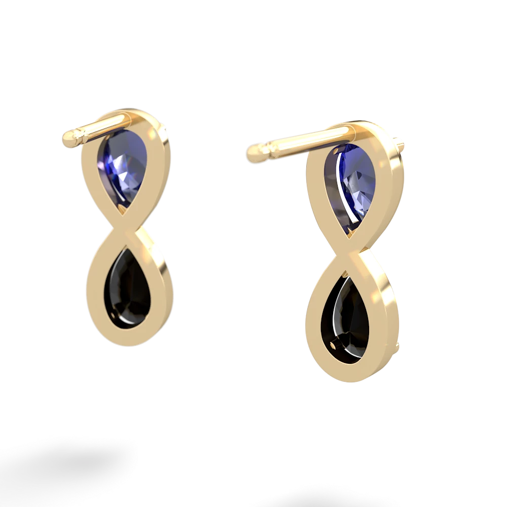 Lab Sapphire Infinity 14K Yellow Gold earrings E5050